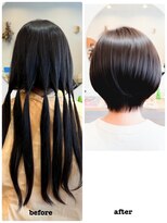 エメールヘア(aimere hair)&nbsp;ヘアドネーションで艶髪丸みショートボブ
