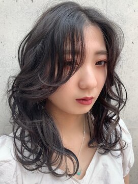 エルメ なんばマルイ(HELME) #レイヤーロング#インナーカラー#コバルトブルー