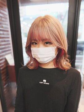 ボアップ(boappu) #インナーカラー#インナーピンク#ハイトーンカラー#ブロンド