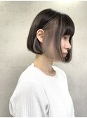 インナーカラーミルクティー耳掛けブリーチ【上野】