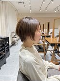 小顔ショートボブハイライトカラー大人ショートカット白髪ぼかし