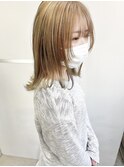 ベージュ ブリーチ ハイブリーチ ウルフ