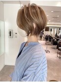 30代40代50代ショート白髪染め白髪ぼかし前髪あり髪型