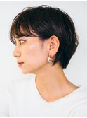 ガーリーグランマッシュショート/ショコラアッシュ/セシルカット