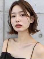ライリー(riley) rileyワンカール外はねロブ×肌映えブラウンベージュ