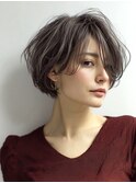白髪ぼかしハイライトおとなボブ