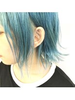 プランクスター(prankster)&nbsp;[prankster]ターコイズブルーの シースルーバング 外ハネボブ