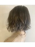 外国人風ハイライトグレージュ×こなれボブ