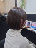 ショートボブ×ブラウン