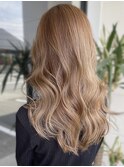 20代30代40代大人可愛いミルクティーカラー×ゆるふわウェーブ