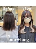 3257エクステハイトーンカラーゆる巻きロングバイカラー
