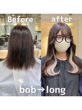 ベレーザシェルト(Beleza scelto) 3257エクステハイトーンカラーゆる巻きロングバイカラー