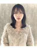 くびれレイヤーカットベージュ韓国風ウルフカット