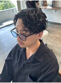 センターパートラルフカールスパイキーショート