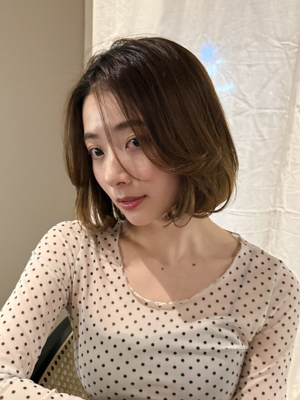 大人ボブ/ピンクベージュ/表参道/原宿