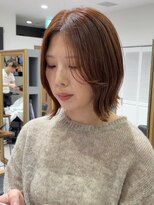 サーカス 町田(circus)&nbsp;大人カジュアル「抜け感オレンジブラウン×キレイめボブ｣