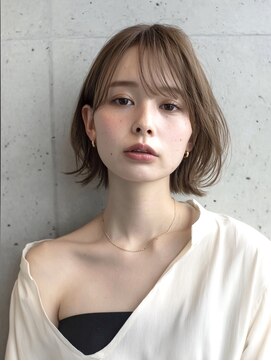 ライリー(riley) rileyワンカール外はねロブ×肌映えブラウンベージュ