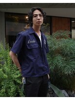 オムズ(OM's)&nbsp;メンズパーマセンターパートシャドウパーマグランジパーマ