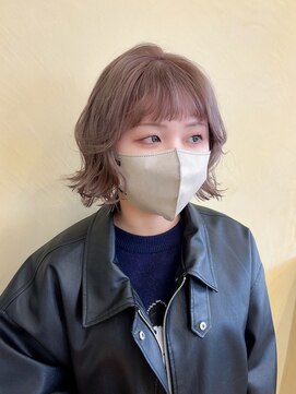 スニュウ(snuw) 似合わせカットレイヤーボブミルクティカラー春カラー