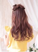 大人可愛い トップ編み込み着物ヘアアレンジ