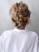 アイティーバイアルバム 八王子店(IT by ALBUM) 編み込みアレンジ_かきあげロングマロンベージュ_ba327821