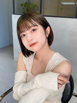 ラル 立川(lar)&nbsp;耳掛けしても可愛いボブ_アースカラーデザインカラー