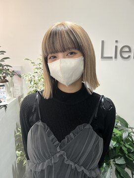 リアン(Lien) 顔まわりローライト×タイトボブ　miyu