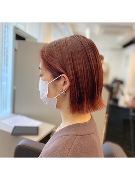 ジエクト アイロ(The Ect ilo) 春オススメ☆オレンジカラー♪切りっぱなしボブ