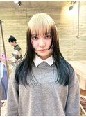 ルーツカラー顔まわりレイヤーデザインカラーダブルカラー前髪