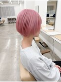ペールピンクショートボブ/ペールトーン/ペールカラーハイトーン