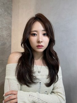 ロンド ルージュ 銀座店(Lond rouge) ミニウルフレイヤーカット顔周りカット前髪カット韓国ロング銀座