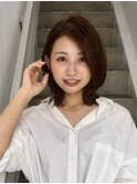 レイヤー/セミロングボブ髪質改善縮毛矯正白髪ぼかしショート