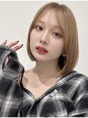 くすみベージュマロンベージュホワイトブロンド細めハイライト