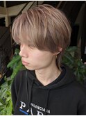 メンズ/ブリーチカラー/ブロンドベージュ/マッシュウルフ
