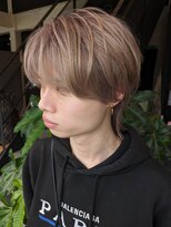 ボンドヘアー(Bond Hair) メンズ/ブリーチカラー/ブロンドベージュ/マッシュウルフ