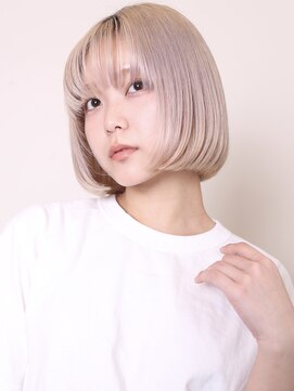 ヨファヘアー 岡本店(YOFA hair) 似合わせカット20代30代40代50代ミルクティーブロンドボブ0501