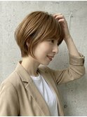 レイヤーカット韓国風ダブルカラー顔周り前髪カット