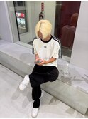 抜きっぱなしブロンド 裾カラー
