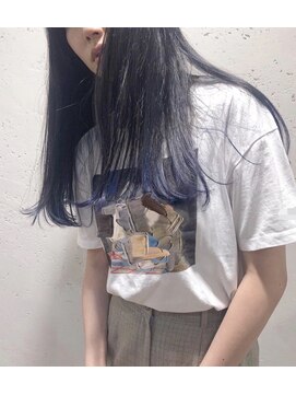 ガーランドウメダ(Garland umeda) 毛先カラーネイビー