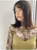 外ハネミディアム/切りっぱなし/髪質改善/