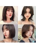 【修】20代30代40代◎透明感カラー×韓国切りぱなしボブ