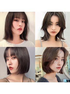 アフロートリノ(AFLOAT Leino) 【修】20代30代40代◎透明感カラー×韓国切りぱなしボブ