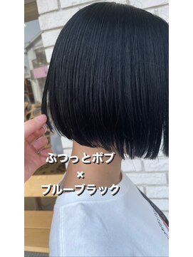 オーガニックエコ 川越(organic+eco) 20代30代大人かわいいぷつっとミニボブ×ブルーブラック♪