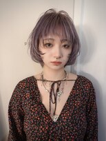 レコ 渋谷(LECO)&nbsp;ダブルカラーパープルデザインカラーカラーレイヤーカールボブ