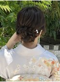 梅田訪問着レンタル　参列ヘアセット　結婚式