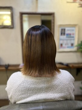 ベレッタ 枚方店(veretta.) ブリーチ毛に縮毛矯正を☆30代/40代/50代（田村良平）ミニボブ