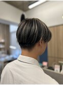 爽やかナチュラルセンターパート清潔感デザインカラー