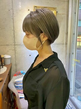 美容室カードル 新小岩店(Cadre) くびれショート/オリーブカラー/透明感カラー/新小岩
