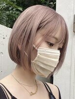 サンクマーケット 渋谷(cinq MARKET) 渋谷ブリーチカラータッセルボブ顔周りレイヤー切りっぱなしボブ