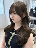 ぱっつん前髪顔周りカット韓国ローレイヤーカットロングt